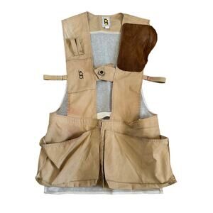 Bob Allen Tan Mesh Shooting Vest Mens M USA Made Clay Skeet Trap Hunting Read
